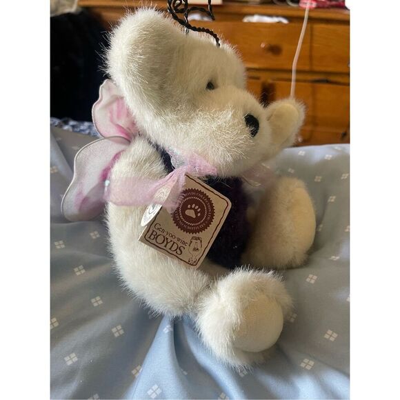 Boyds Bears Kids White & Purple Flora B. Flutterby Stuffed Plush Toy - Picture 10 of 13